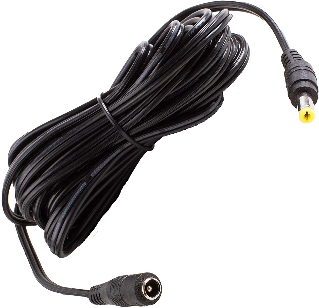 Power Adapter Extension Cable 5.5MM X 2.1MM Plug, 16', 16 AWG